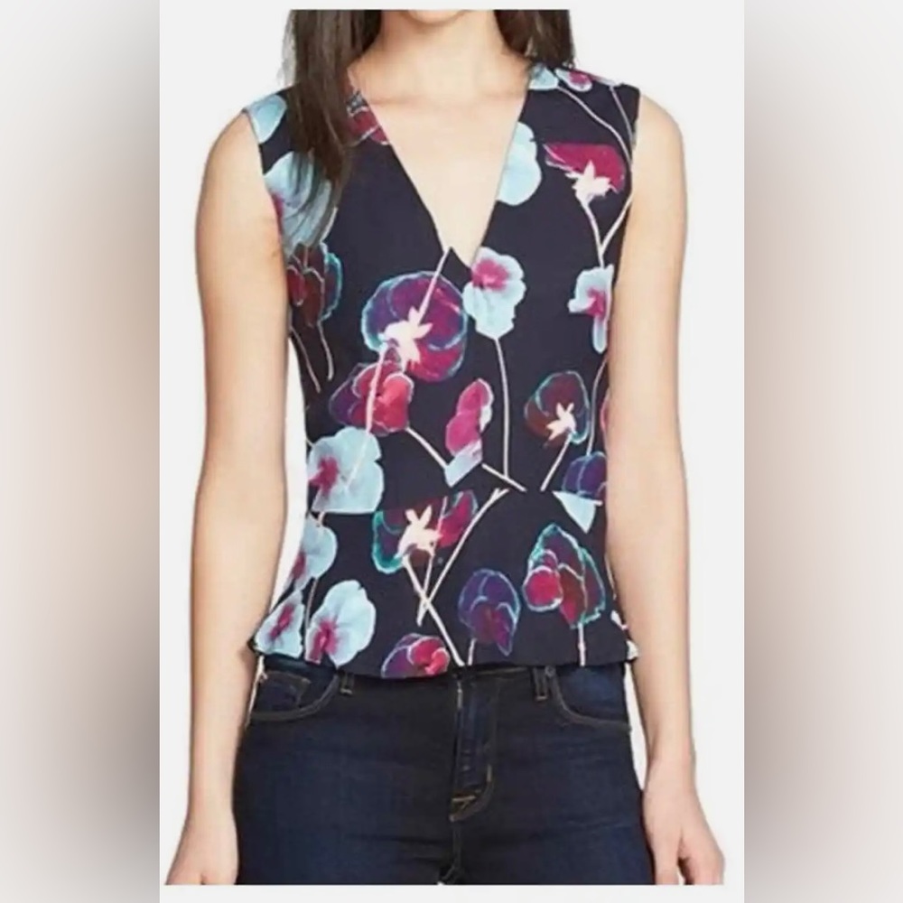 1. State Sleeveless Floral Peplum Top, Small